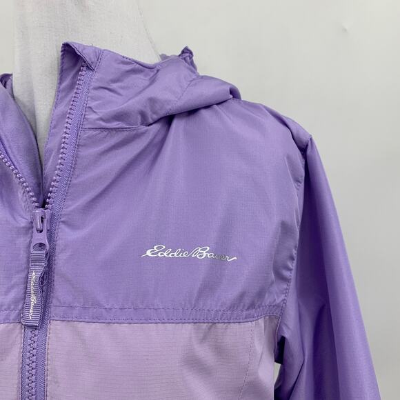 Eddie Bauer Jacket Girls Medium Lilac Lavender Full Zip Hoode LongSleeve Outdoor - Picture 3 of 13